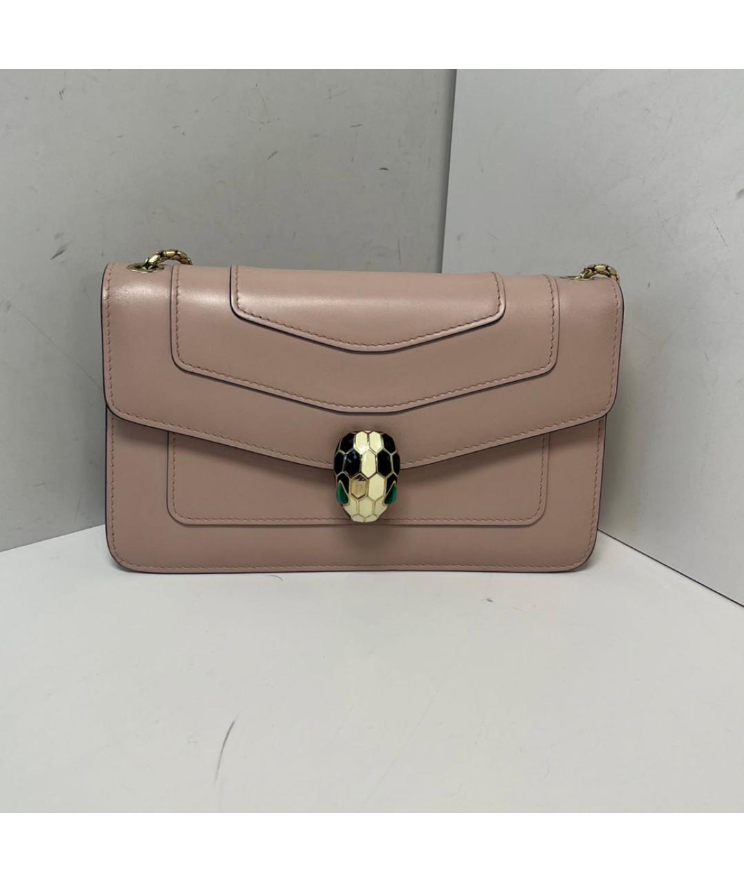BVLGARI Розовая кожаная сумка через плечо, фото 9