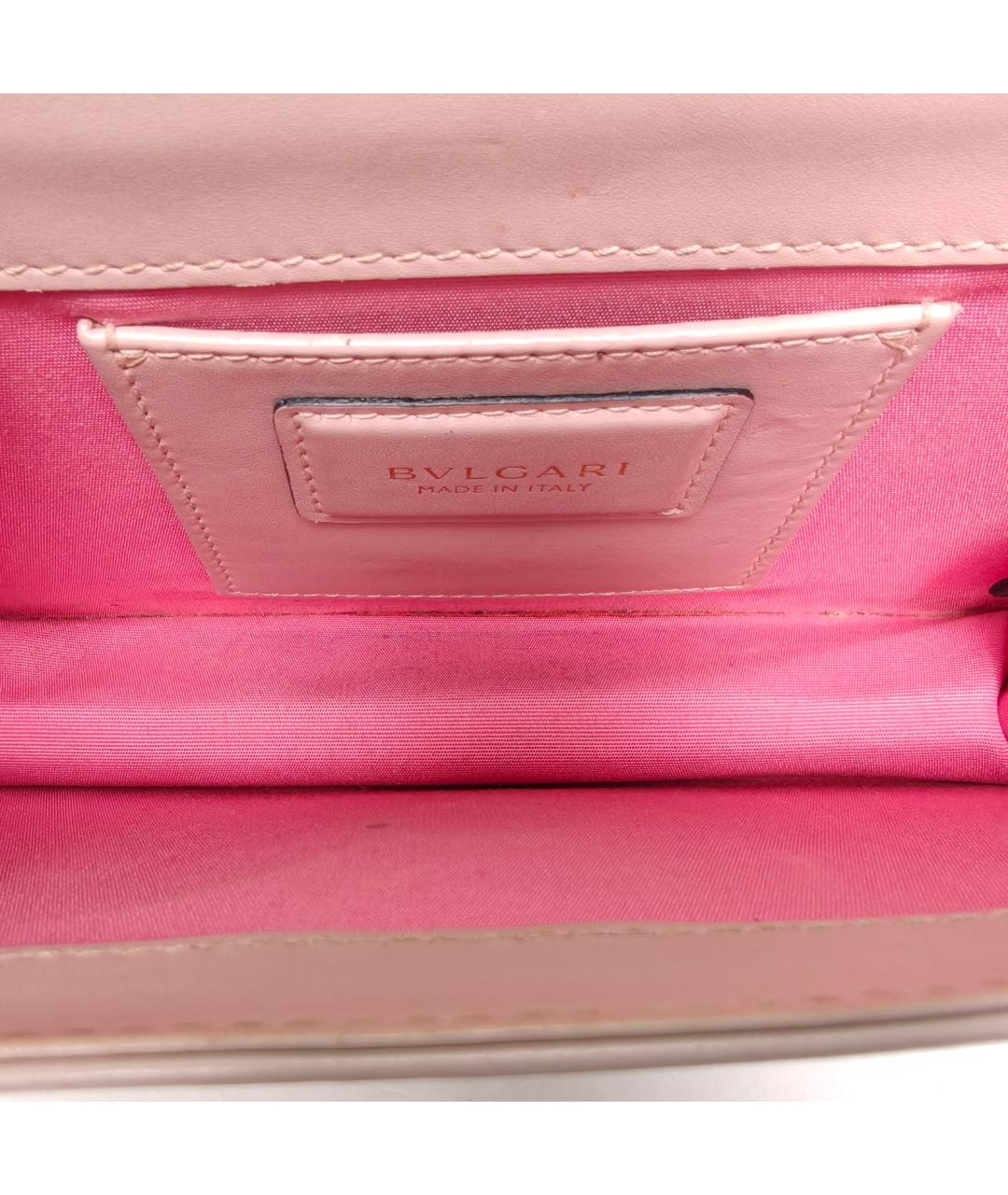BVLGARI Розовая кожаная сумка через плечо, фото 8