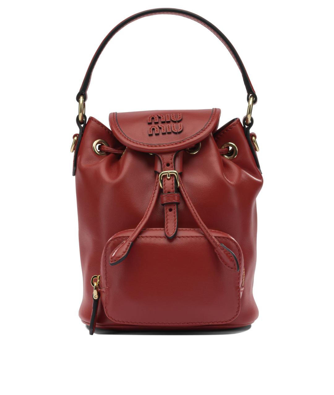 MIU MIU Красный кожаный рюкзак, фото 1