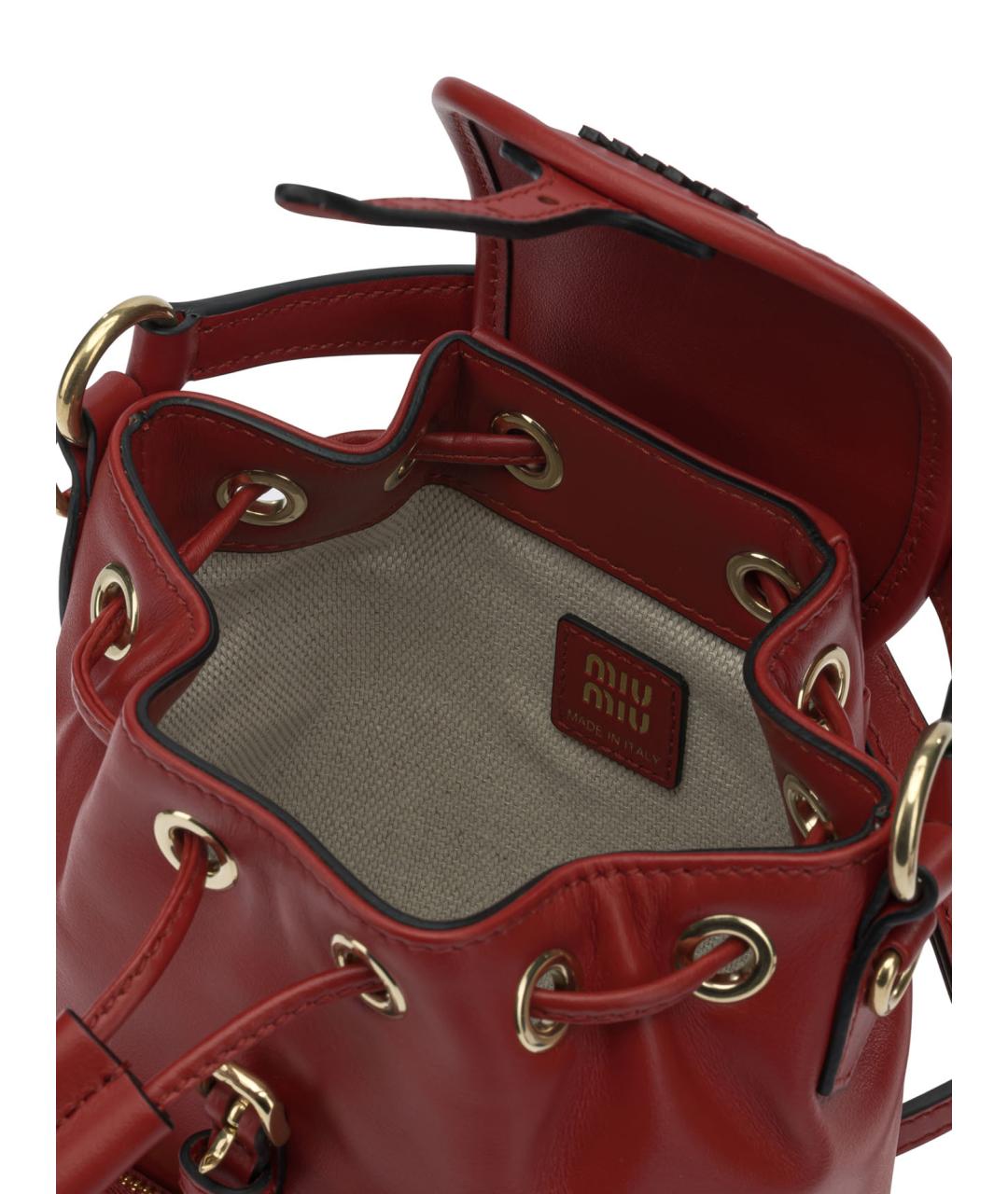 MIU MIU Красный кожаный рюкзак, фото 5