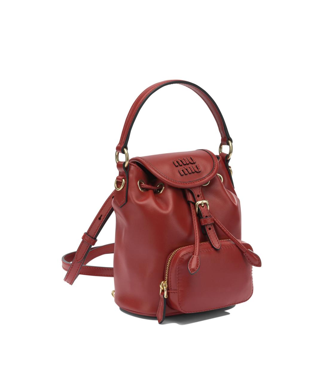 MIU MIU Красный кожаный рюкзак, фото 2