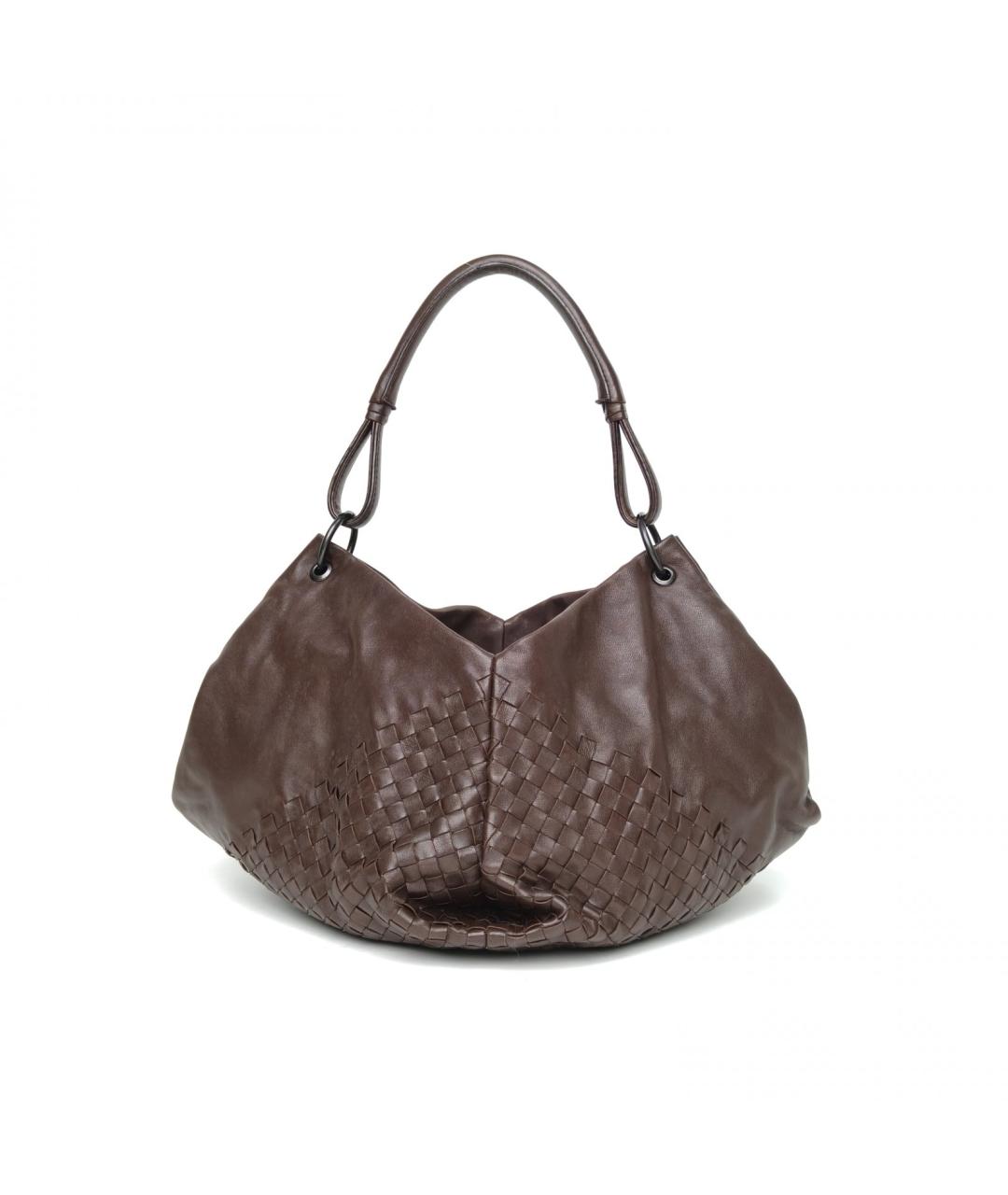 BOTTEGA VENETA Коричневая кожаная сумка через плечо, фото 2