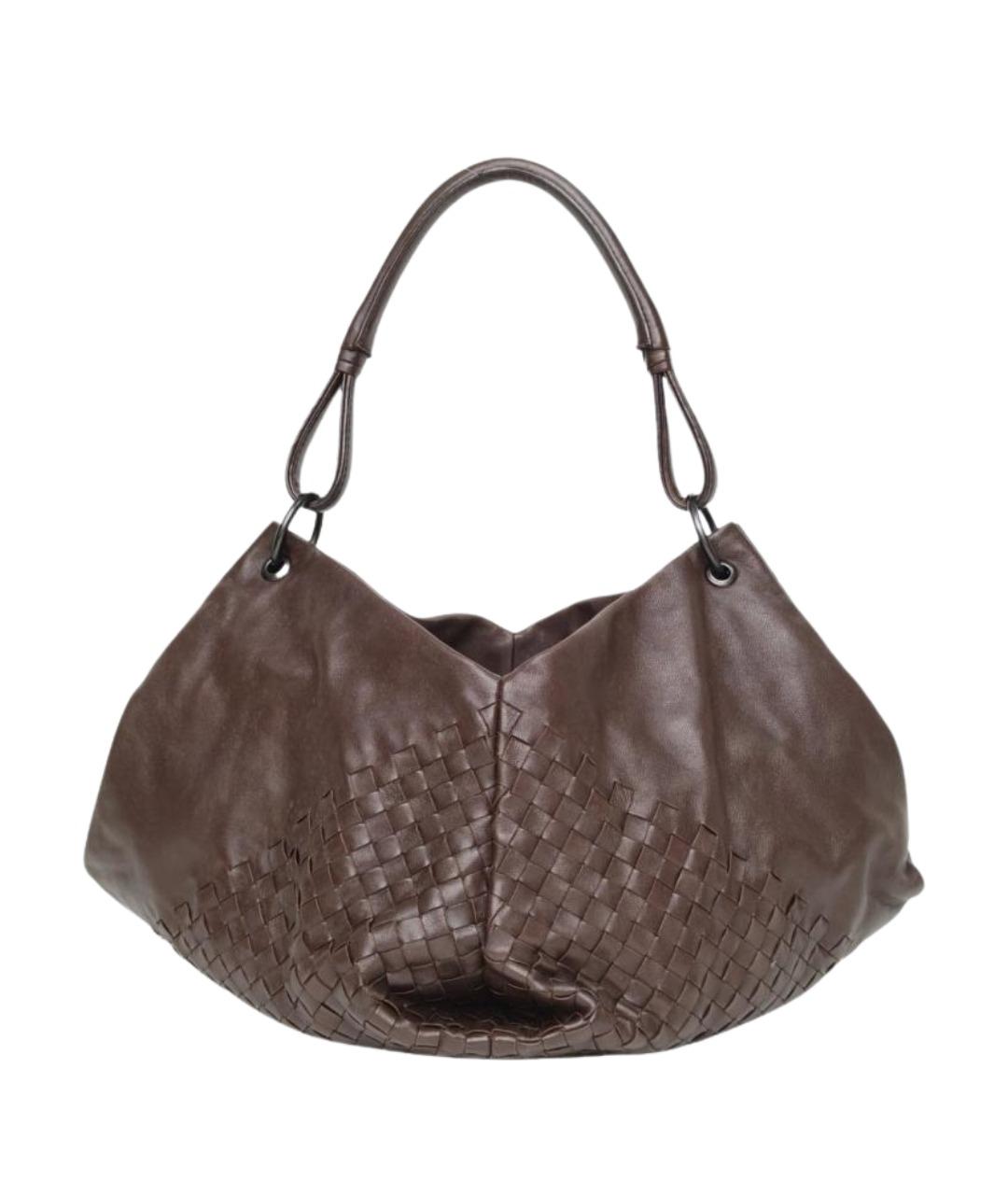 BOTTEGA VENETA Коричневая кожаная сумка через плечо, фото 1