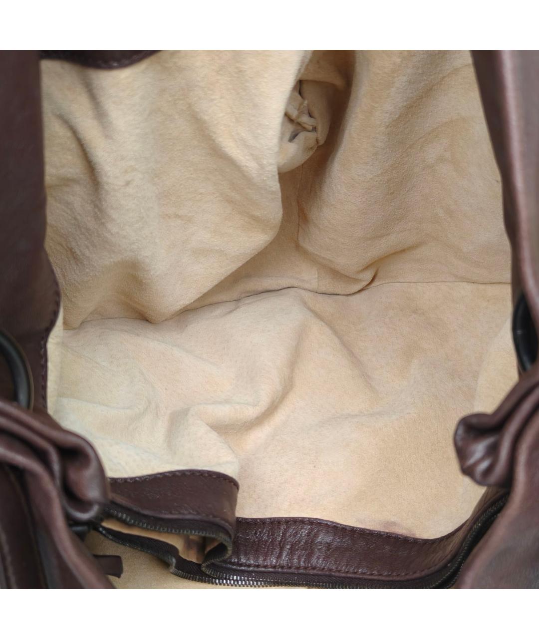 BOTTEGA VENETA Коричневая кожаная сумка через плечо, фото 7