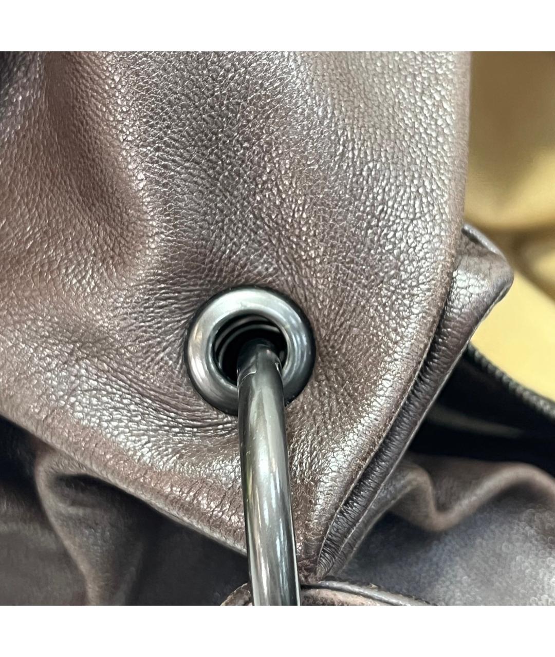 BOTTEGA VENETA Коричневая кожаная сумка через плечо, фото 9