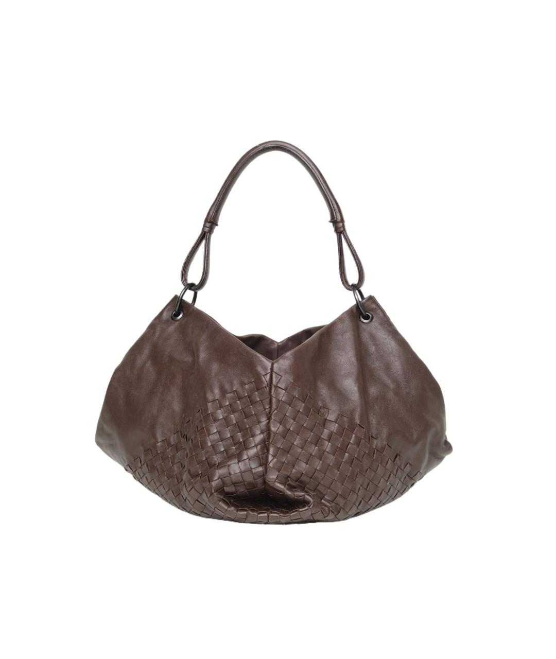 BOTTEGA VENETA Коричневая кожаная сумка через плечо, фото 10