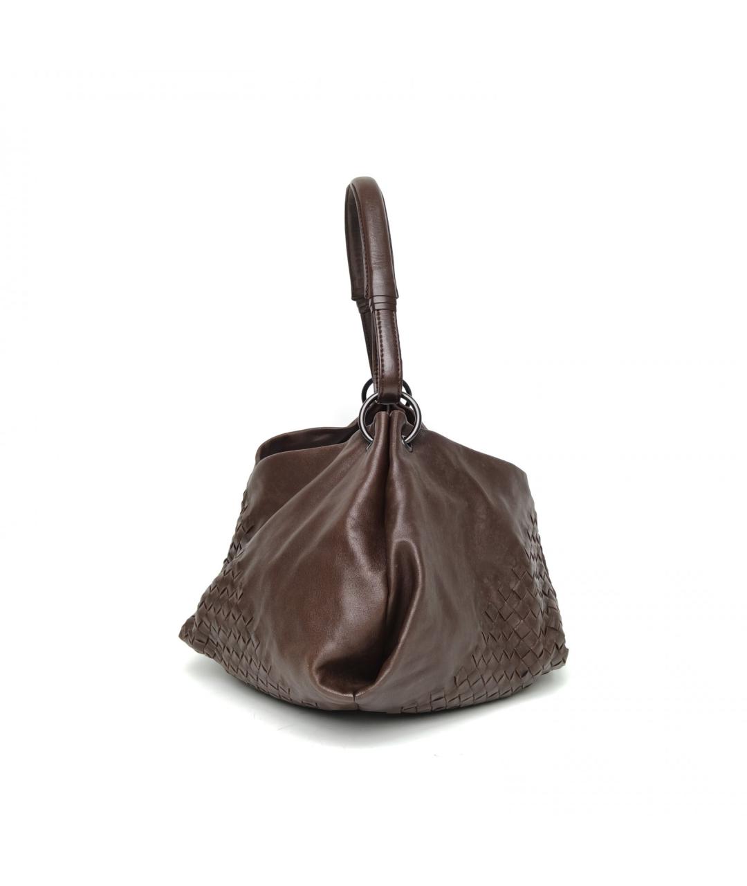 BOTTEGA VENETA Коричневая кожаная сумка через плечо, фото 5