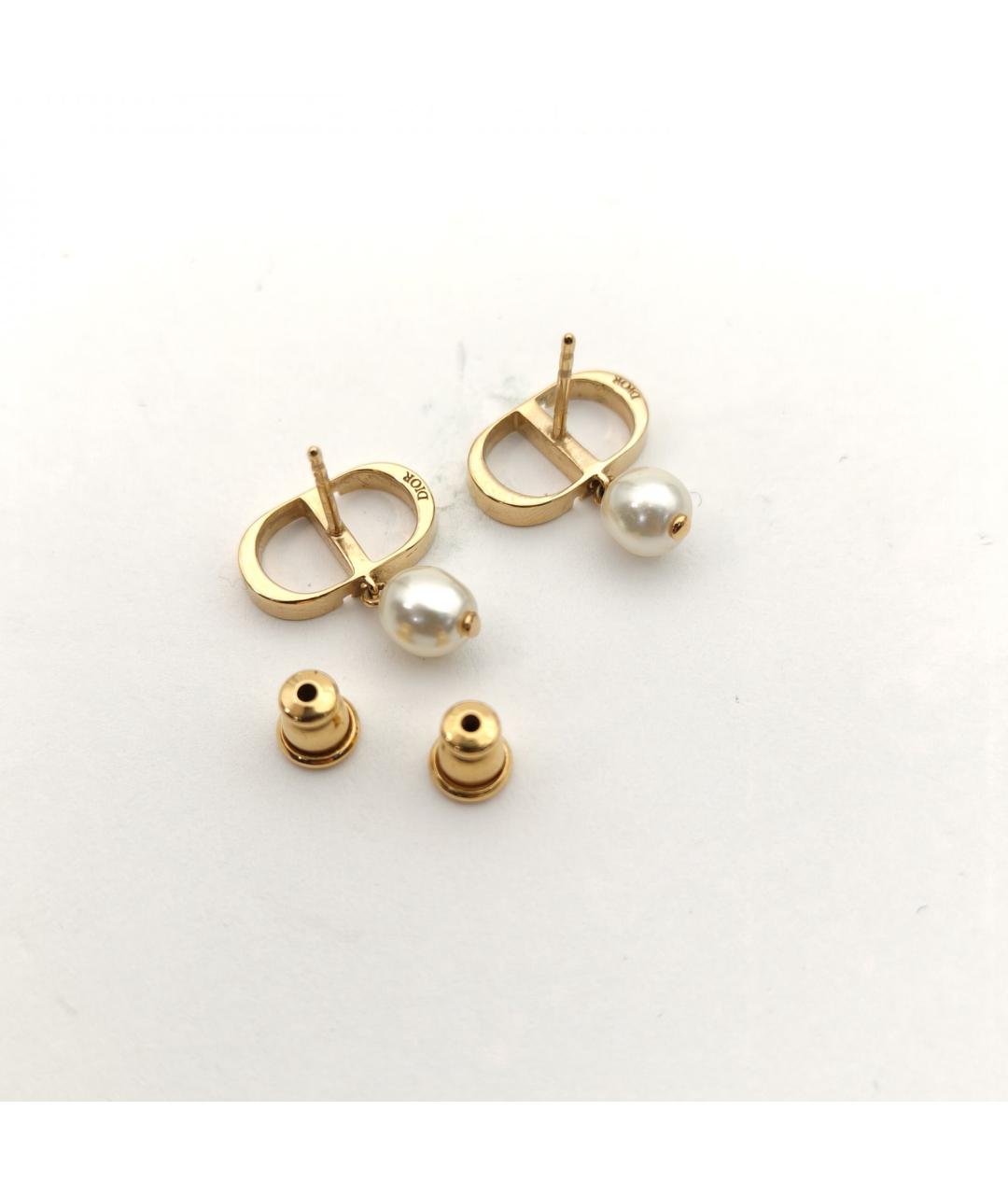 CHRISTIAN DIOR Золотые металлические серьги, фото 4