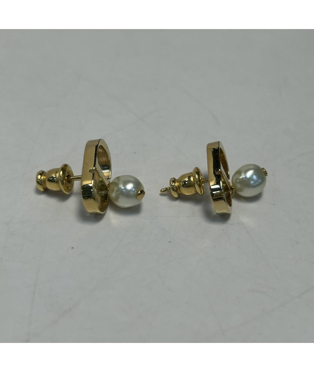 CHRISTIAN DIOR Золотые металлические серьги, фото 6