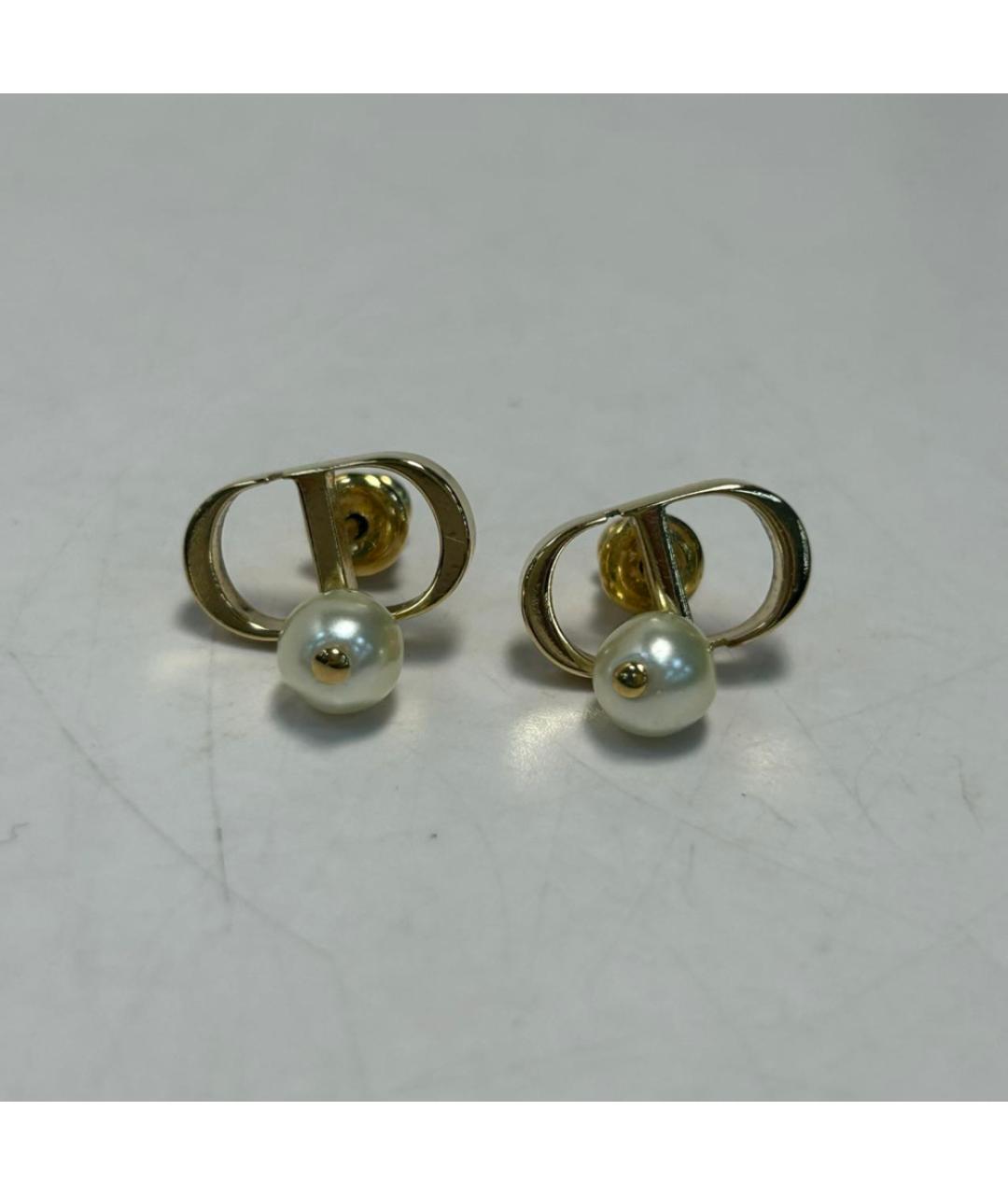 CHRISTIAN DIOR Золотые металлические серьги, фото 5