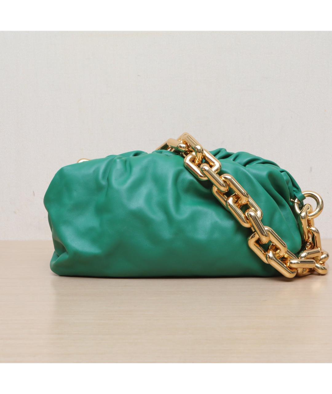 BOTTEGA VENETA Зеленая кожаная сумка через плечо, фото 3