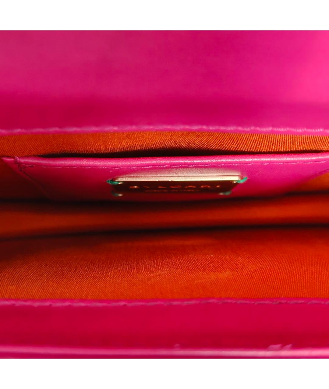 BVLGARI Розовая кожаная сумка через плечо, фото 8