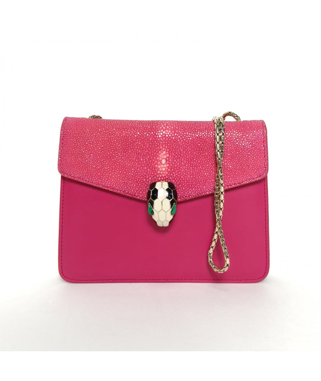 BVLGARI Розовая кожаная сумка через плечо, фото 2