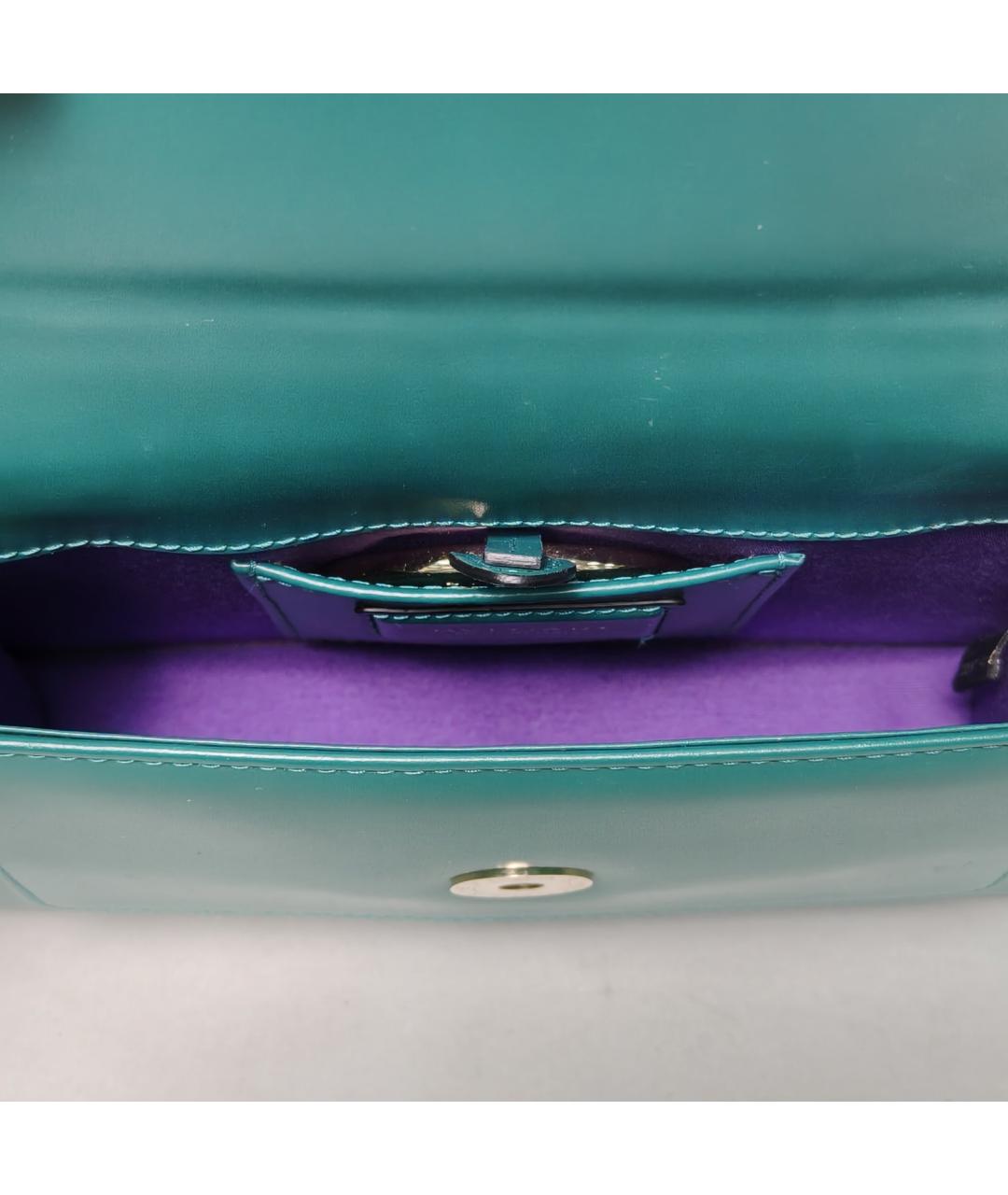 BVLGARI Зеленая кожаная сумка через плечо, фото 6