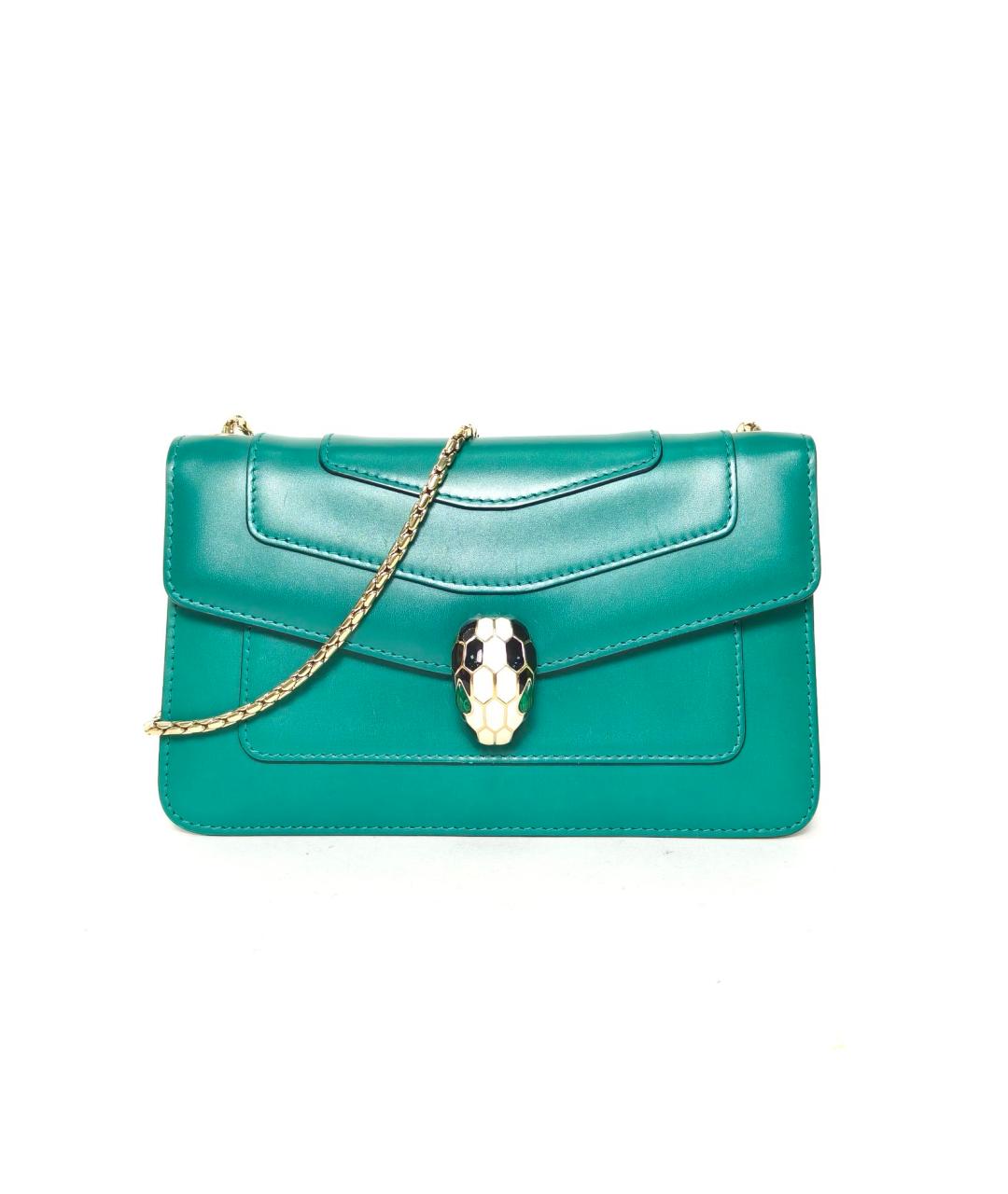 BVLGARI Зеленая кожаная сумка через плечо, фото 7