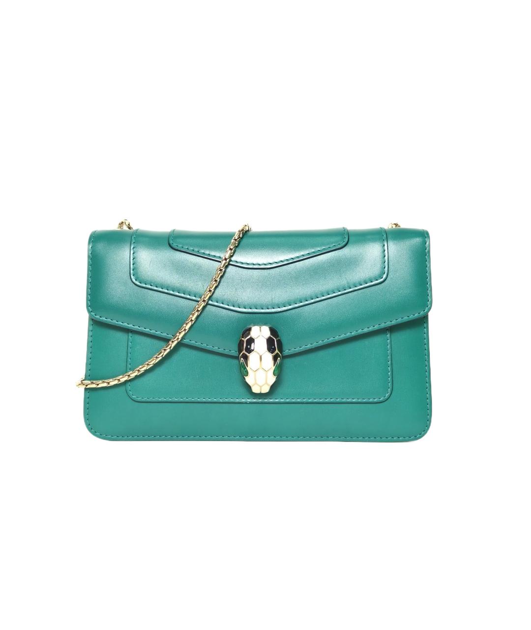 BVLGARI Зеленая кожаная сумка через плечо, фото 1