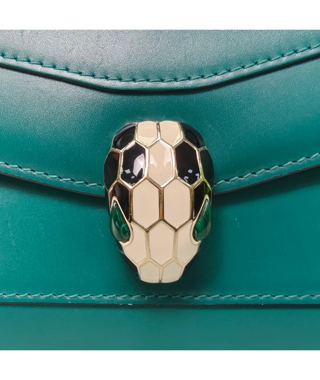 BVLGARI Зеленая кожаная сумка через плечо, фото 5