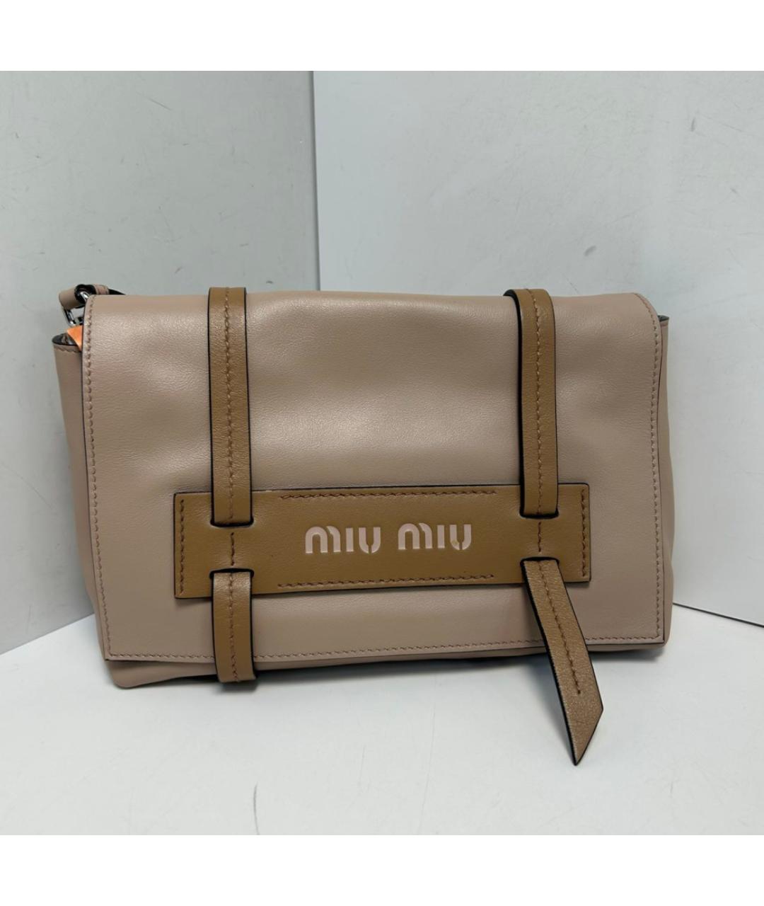 MIU MIU Розовая кожаная сумка через плечо, фото 8