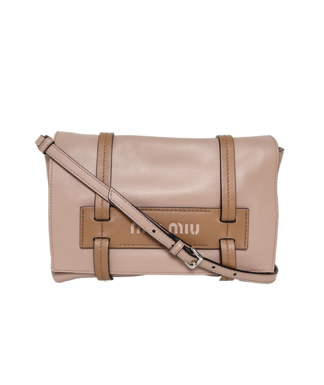 MIU MIU Розовая кожаная сумка через плечо, фото 1