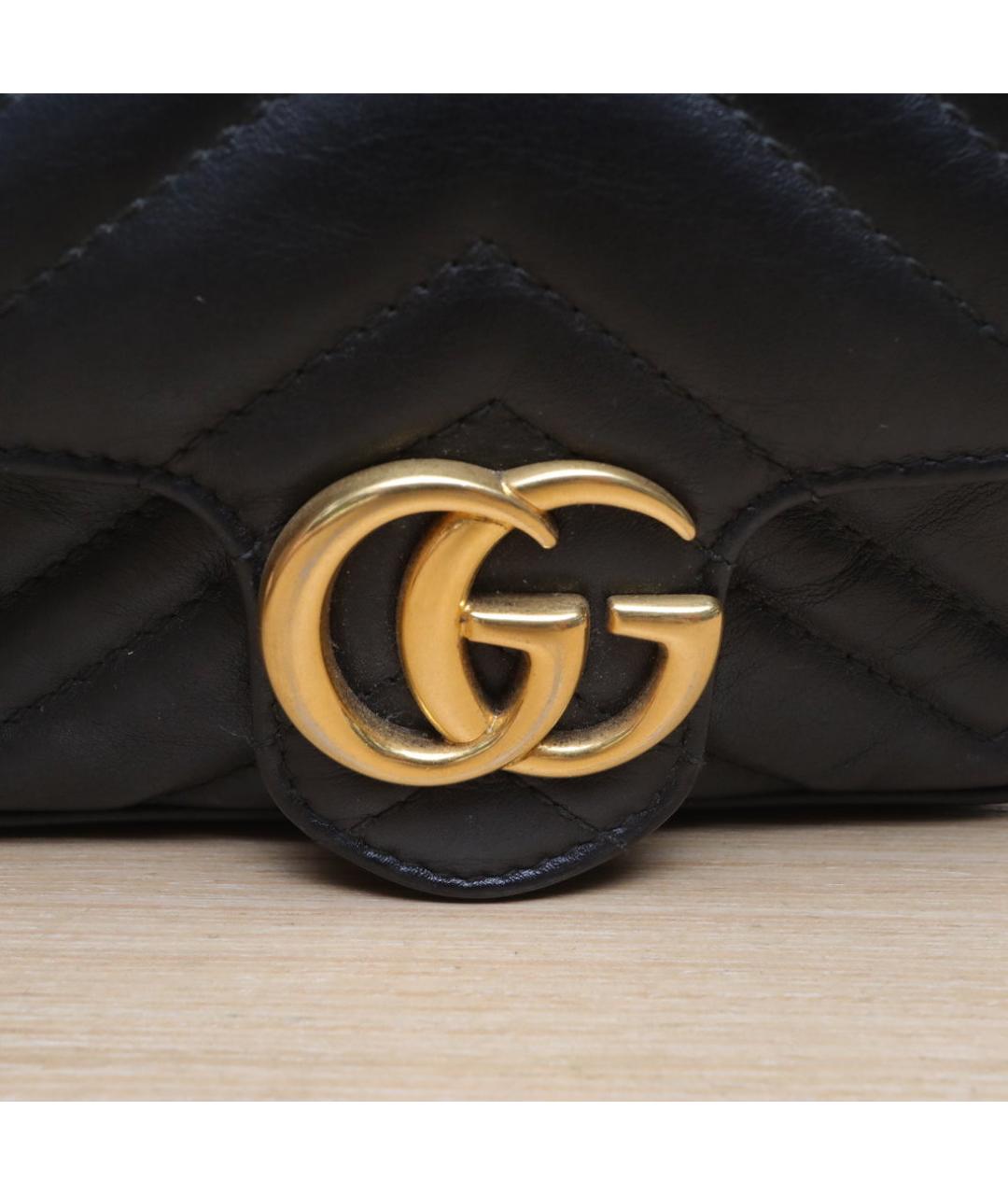 GUCCI Черная кожаная сумка через плечо, фото 7