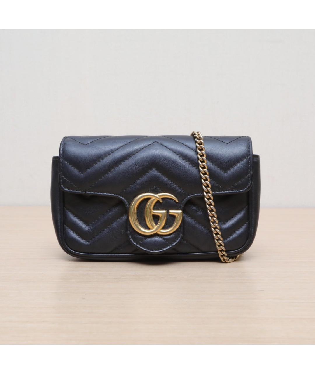 GUCCI Черная кожаная сумка через плечо, фото 3