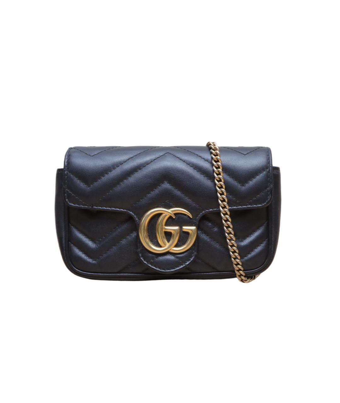 GUCCI Черная кожаная сумка через плечо, фото 1