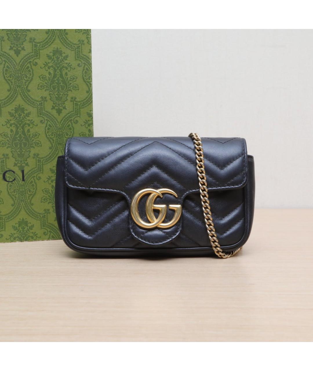 GUCCI Черная кожаная сумка через плечо, фото 2