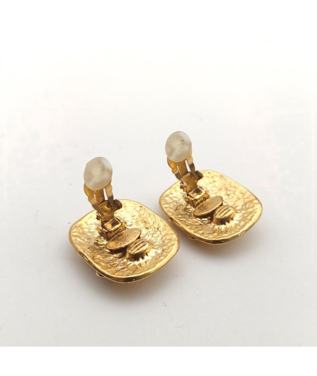 CHANEL Золотые металлические серьги, фото 4