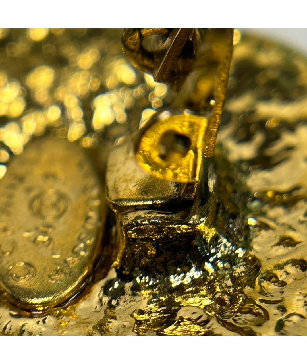 CHANEL Золотые металлические серьги, фото 6