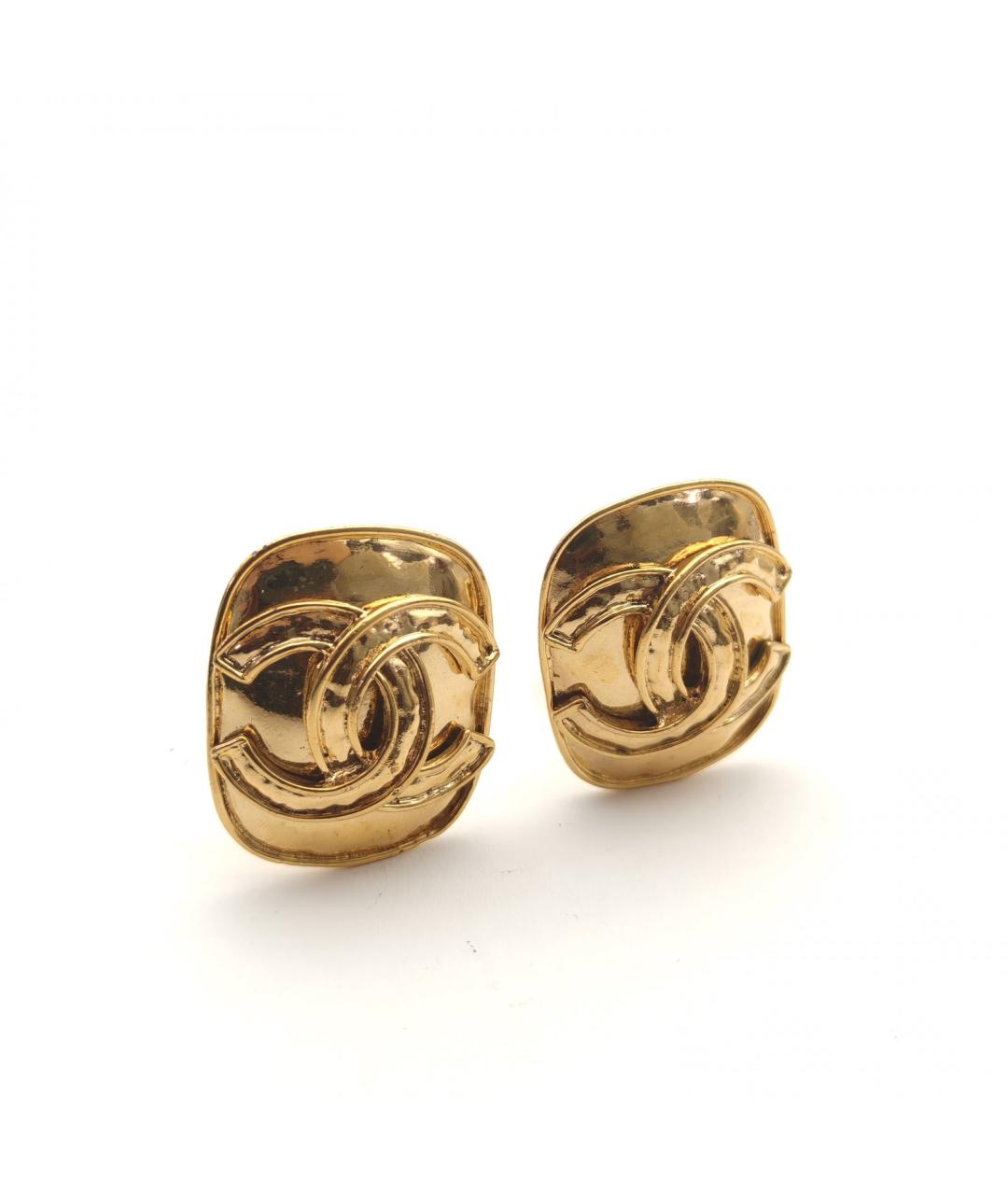 CHANEL Золотые металлические серьги, фото 3