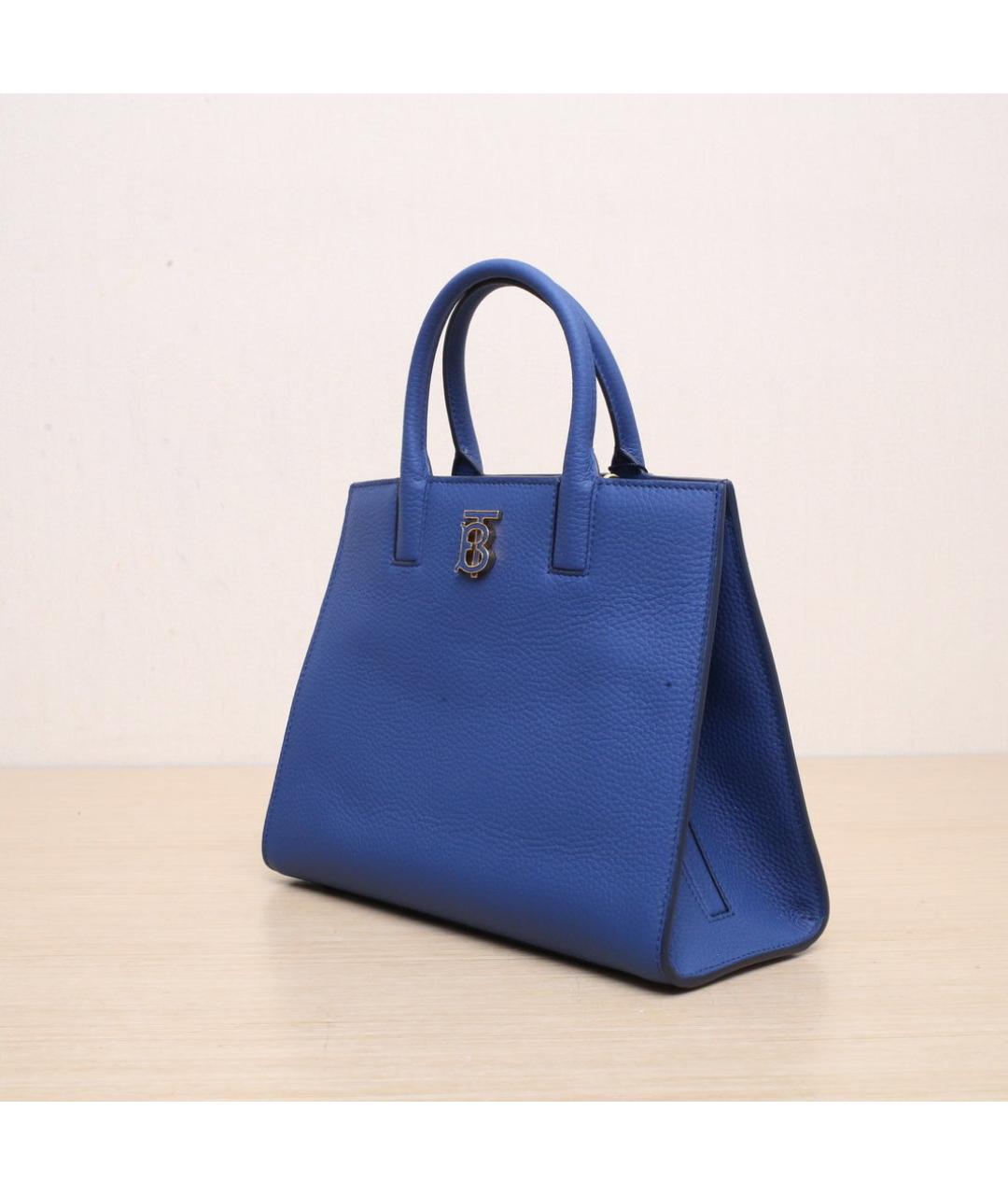 BURBERRY Темно-синяя кожаная сумка через плечо, фото 4