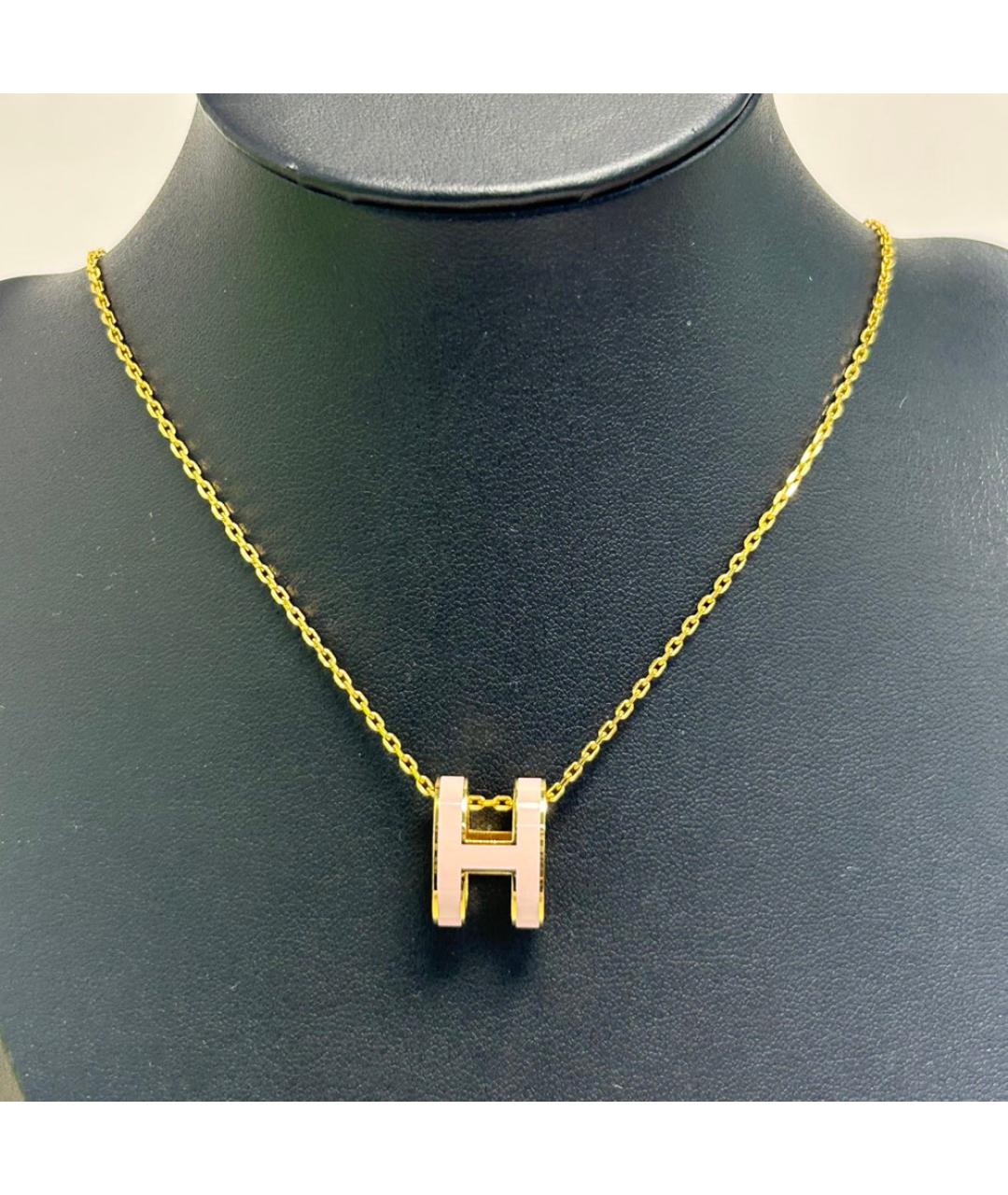 HERMES Золотое металлическое колье, фото 8