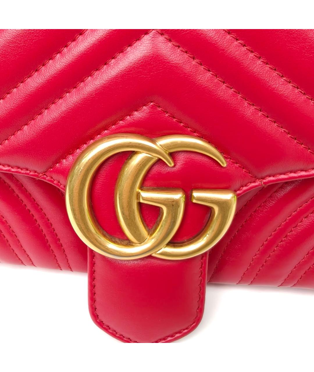 GUCCI Красная кожаная сумка через плечо, фото 8