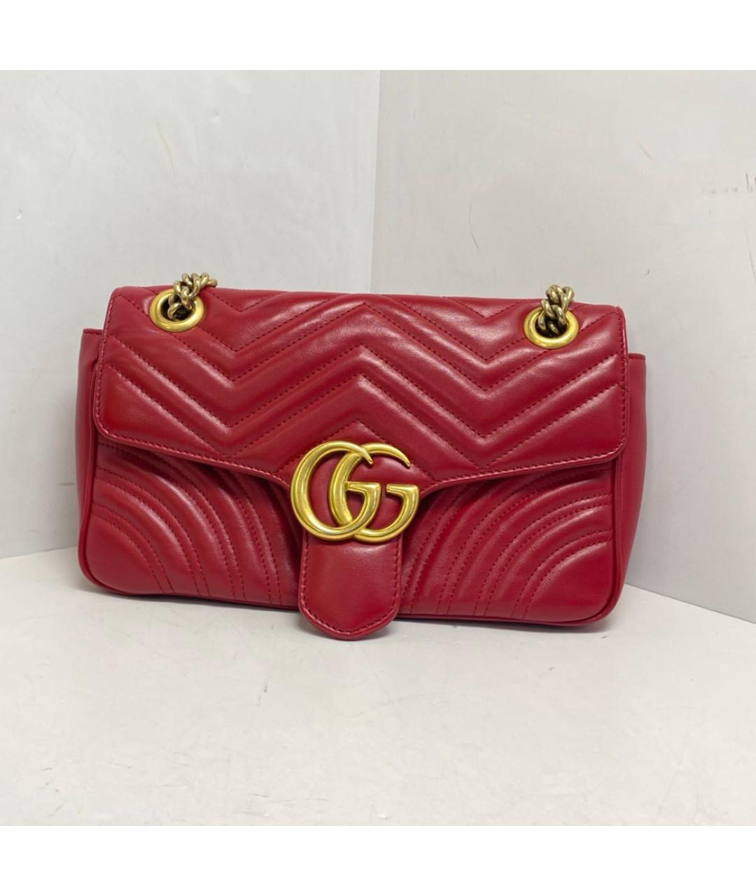GUCCI Красная кожаная сумка через плечо, фото 9