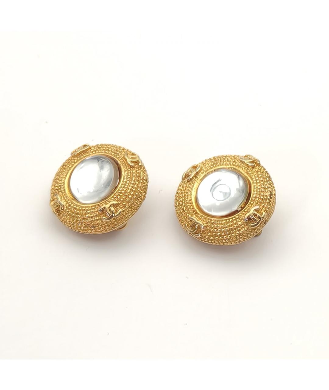 CHANEL Золотые металлические клипсы, фото 4