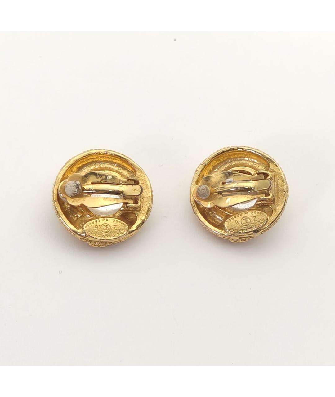 CHANEL Золотые металлические клипсы, фото 6