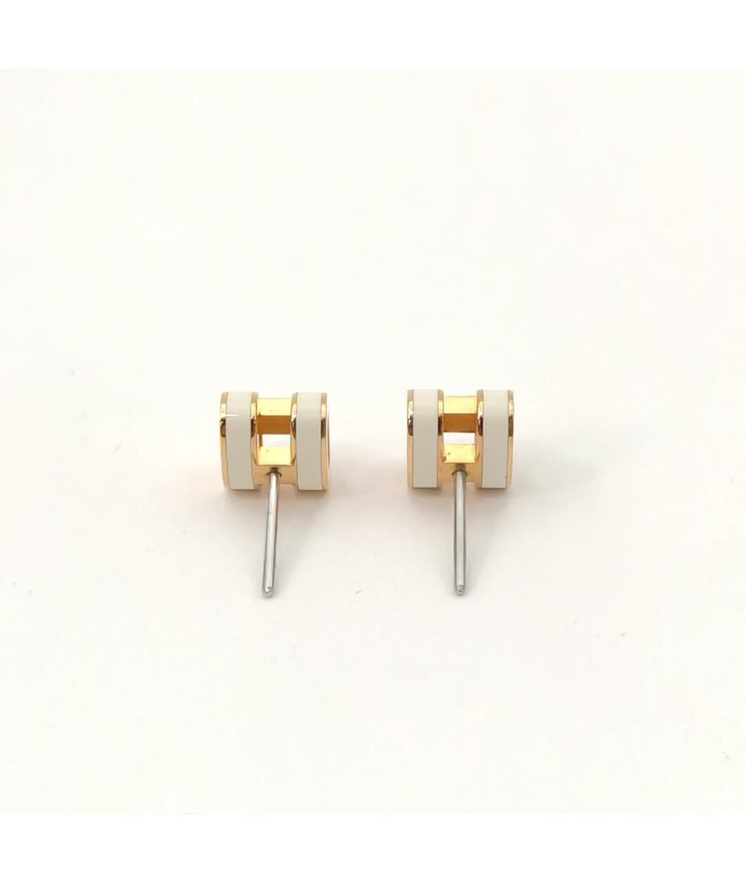 HERMES Белые металлические серьги, фото 6