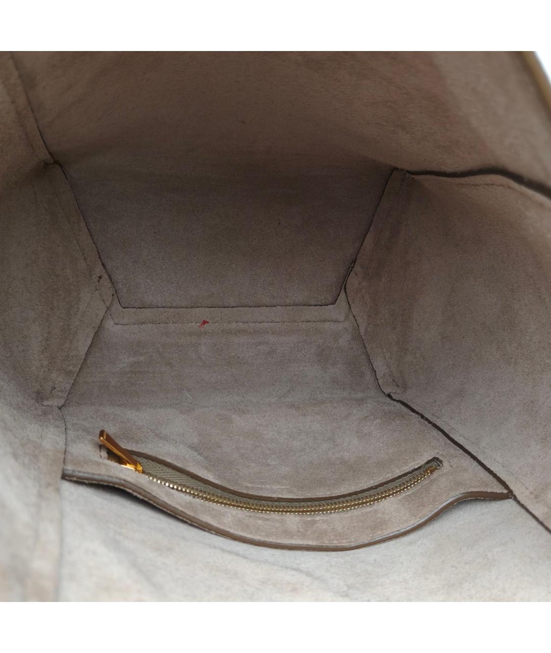 CELINE Бежевая кожаная сумка через плечо, фото 7