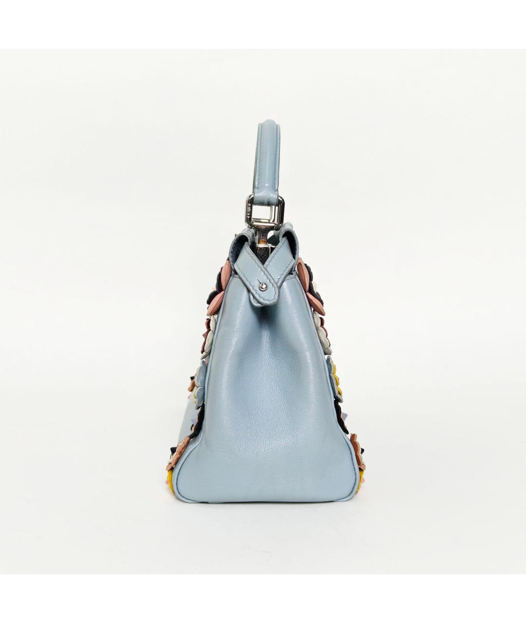 FENDI Голубая кожаная сумка через плечо, фото 5