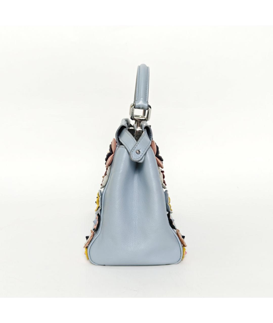 FENDI Голубая кожаная сумка через плечо, фото 3