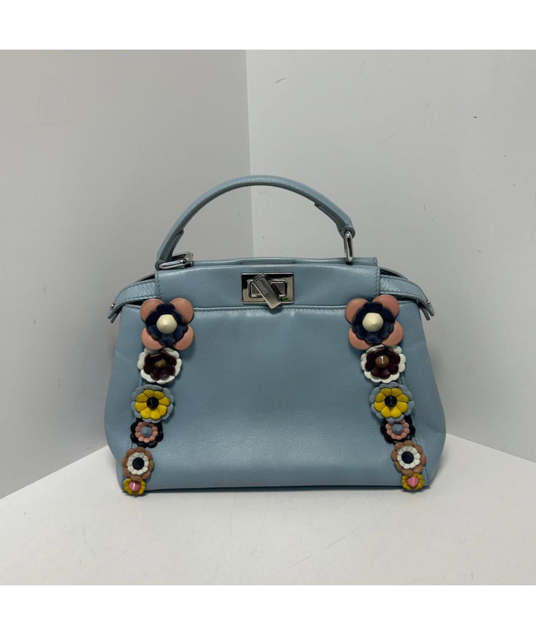 FENDI Голубая кожаная сумка через плечо, фото 9