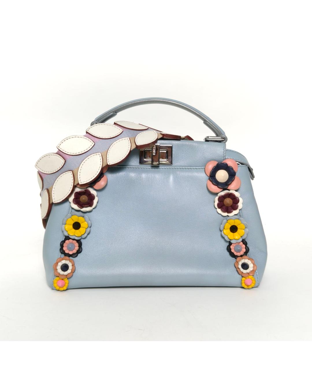 FENDI Голубая кожаная сумка через плечо, фото 2