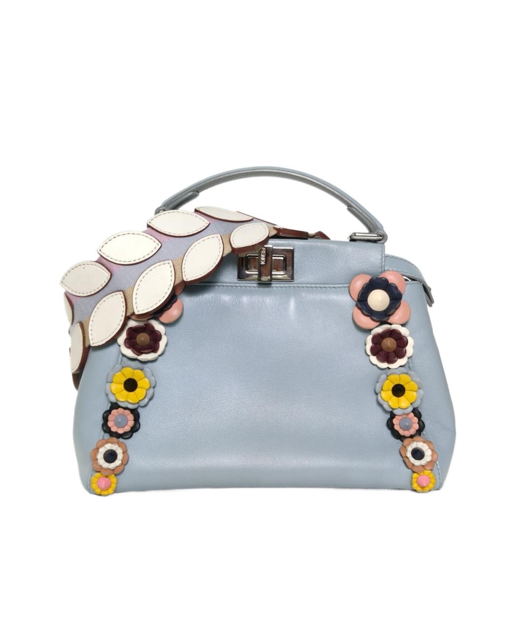 FENDI Голубая кожаная сумка через плечо, фото 1