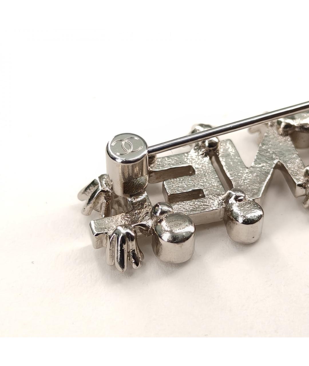 CHANEL Серебряная металлическая булавка / брошь, фото 4
