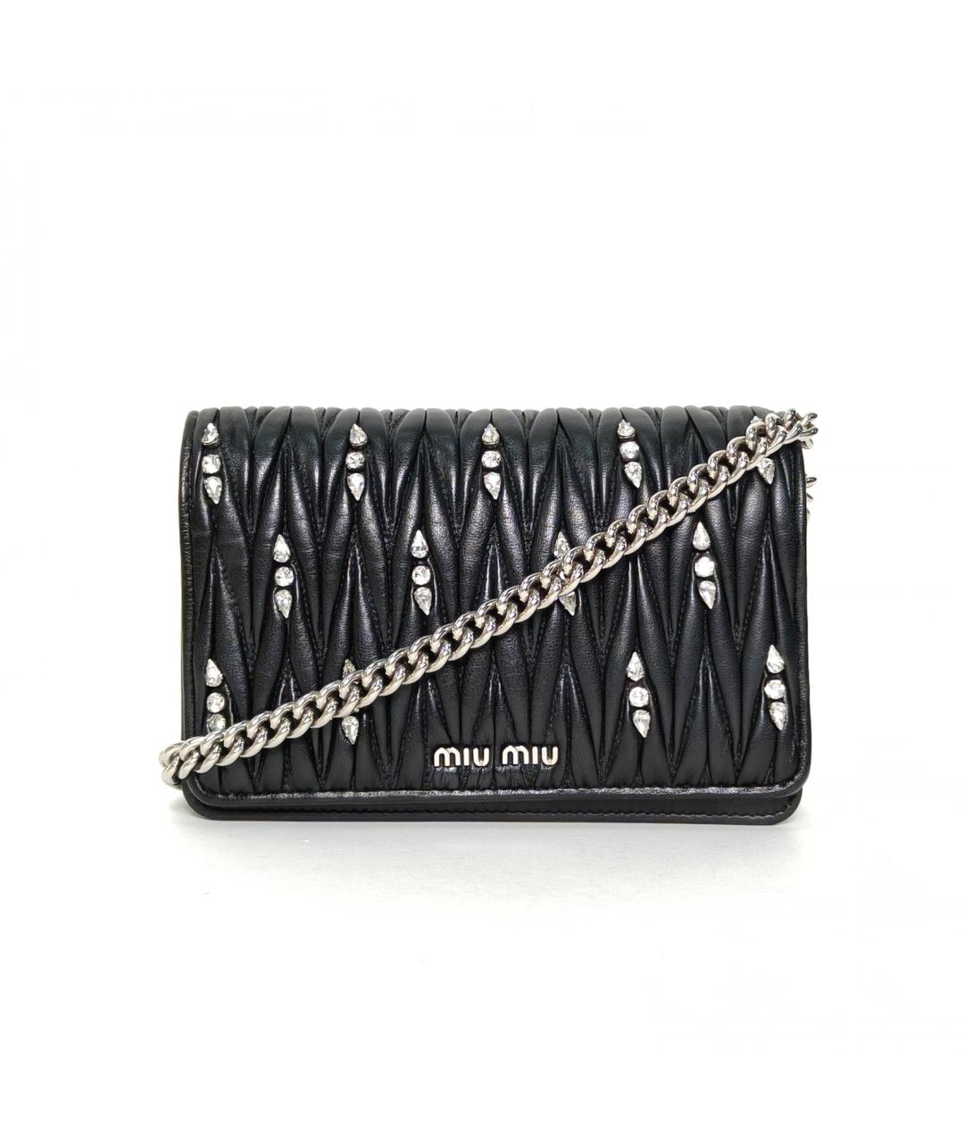 MIU MIU Черная кожаная сумка через плечо, фото 2