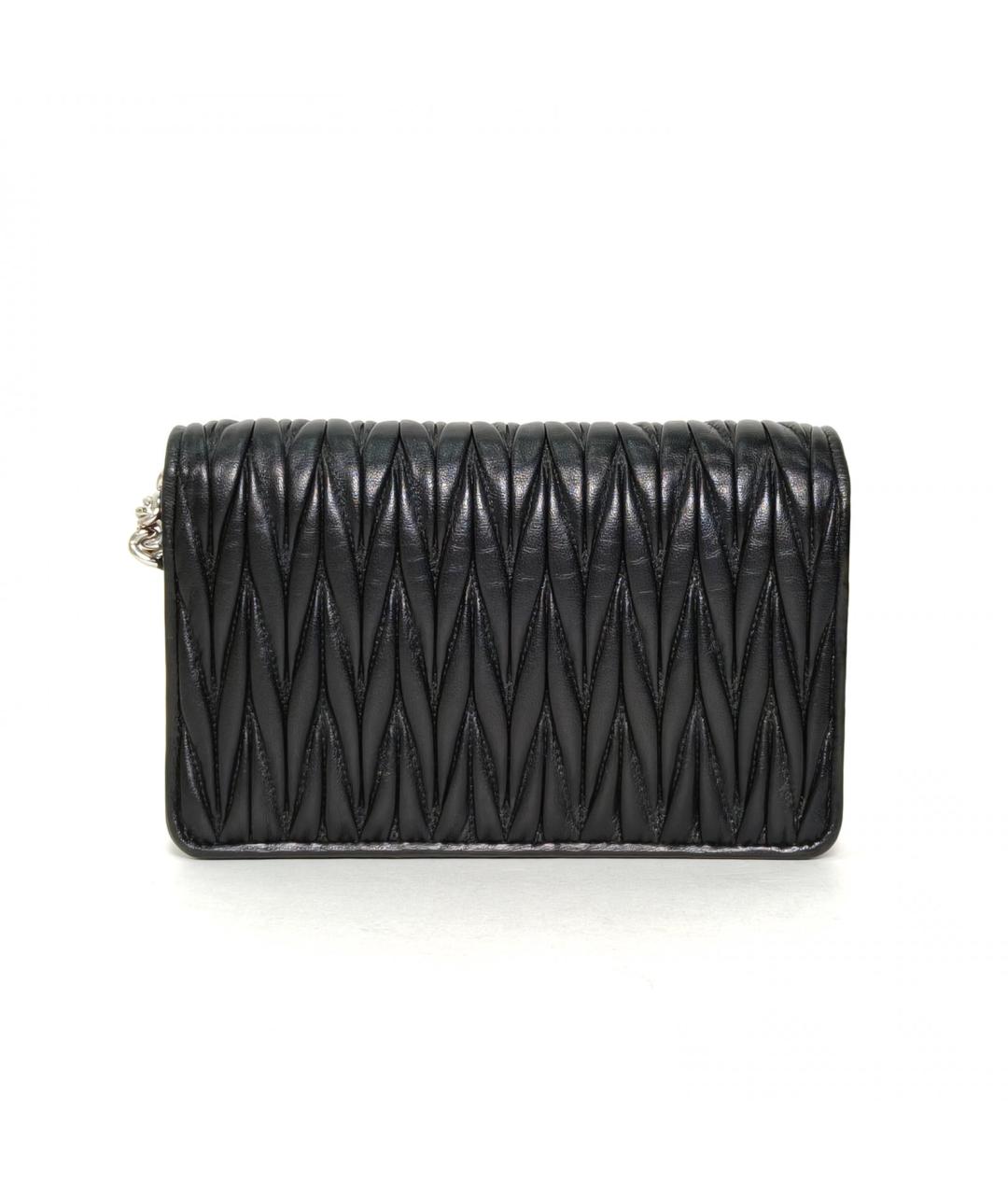 MIU MIU Черная кожаная сумка через плечо, фото 4