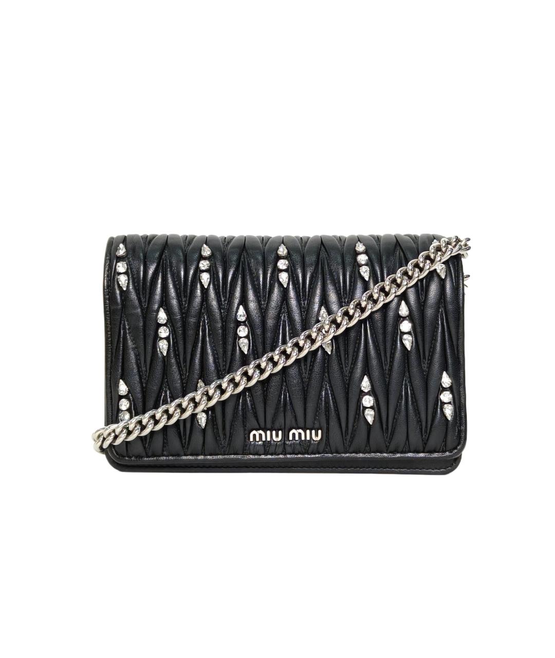 MIU MIU Черная кожаная сумка через плечо, фото 1