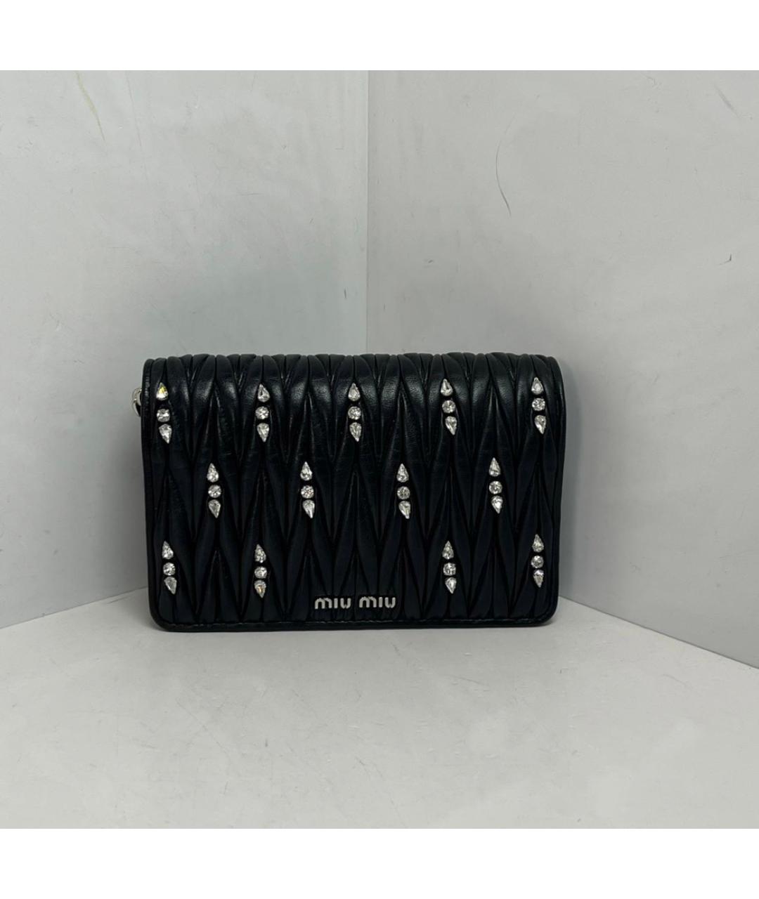 MIU MIU Черная кожаная сумка через плечо, фото 9