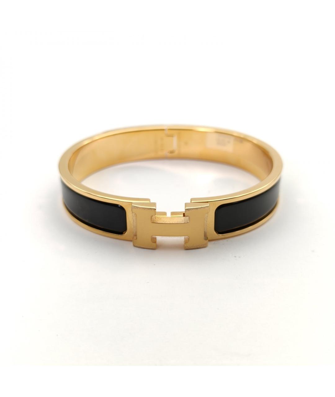 HERMES Черный металлический браслет, фото 4