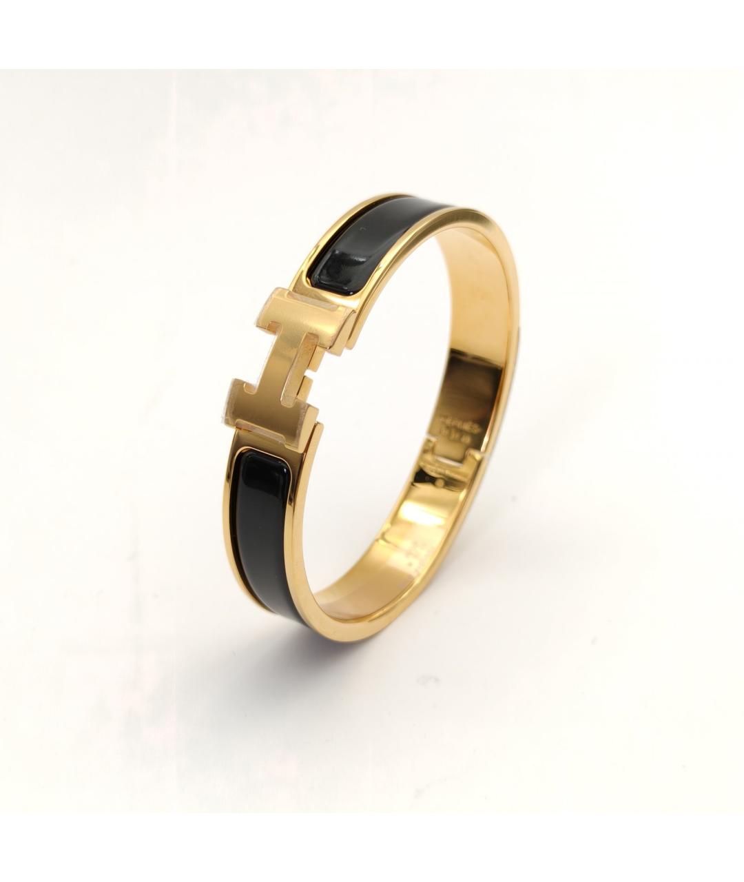 HERMES Черный металлический браслет, фото 2